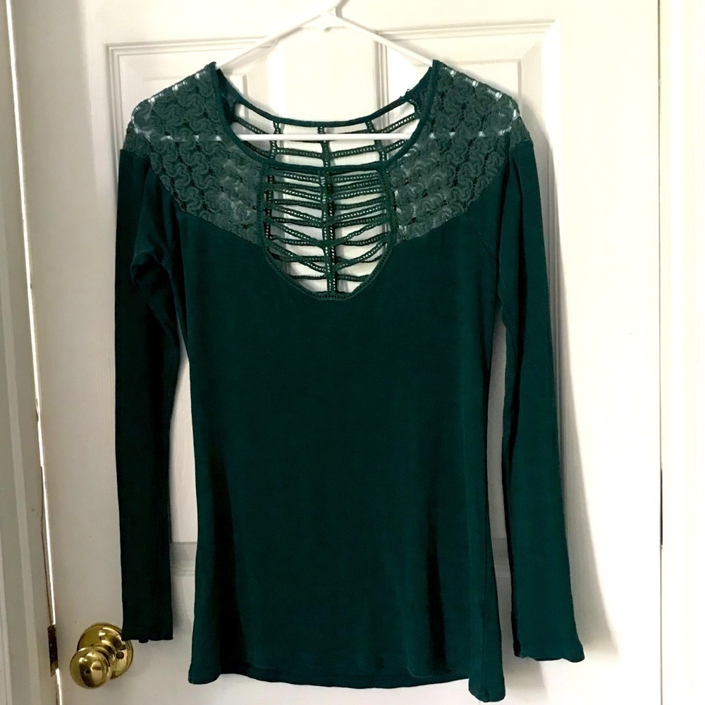 Dark green cutout style long sleeve by gimmicks